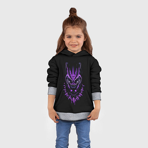 Детская толстовка Black Panther head / 3D-Меланж – фото 4