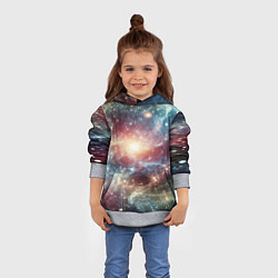 Толстовка-худи детская Космическая туманность, цвет: 3D-меланж — фото 2