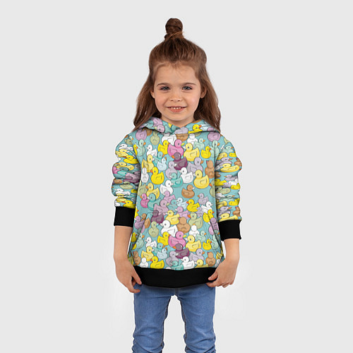 Детская толстовка Уютные уточки / 3D-Черный – фото 4