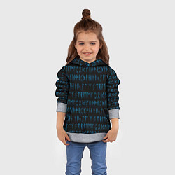 Толстовка-худи детская Узор полустёртых рун, цвет: 3D-меланж — фото 2