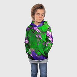 Толстовка-худи детская A purple mineral in a green stone, цвет: 3D-меланж — фото 2