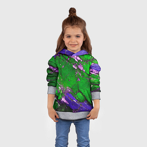 Детская толстовка A purple mineral in a green stone / 3D-Меланж – фото 4