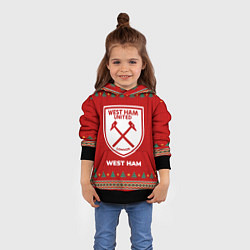 Толстовка-худи детская West Ham new year, цвет: 3D-черный — фото 2