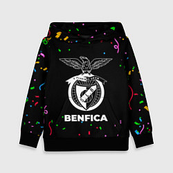Толстовка-худи детская Benfica конфети, цвет: 3D-черный