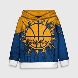 Толстовка-худи детская Голден Стэйт Уорриорз баскетбольный мяч, цвет: 3D-белый