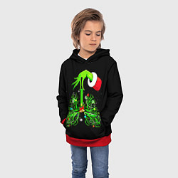 Толстовка-худи детская Гринч похищает сердца, цвет: 3D-красный — фото 2