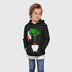 Толстовка-худи детская Гринч похищает у зубной феи, цвет: 3D-белый — фото 2
