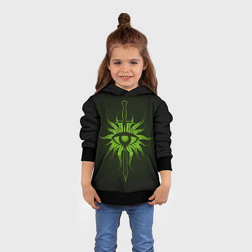 Детская толстовка Dragon Age Inquisition logo / 3D-Черный – фото 4