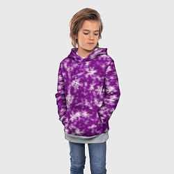 Толстовка-худи детская Снежинки глитч, цвет: 3D-меланж — фото 2