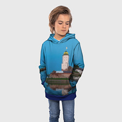 Толстовка-худи детская Выборгский замок, цвет: 3D-синий — фото 2