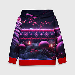 Детская толстовка Новый год в фиолетовом свете