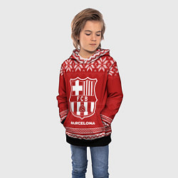 Толстовка-худи детская Новогодний Barcelona, цвет: 3D-черный — фото 2