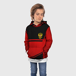 Толстовка-худи детская Россия герб геометрия, цвет: 3D-белый — фото 2