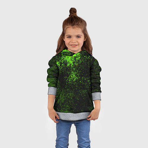 Детская толстовка Зеленые брызги красок / 3D-Меланж – фото 4