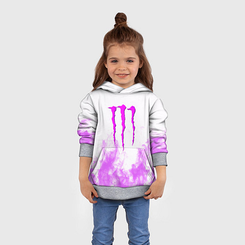 Детская толстовка Monster energy neon flame / 3D-Меланж – фото 4