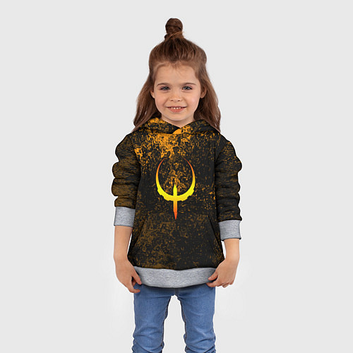 Детская толстовка Quake краски брызги оранжевый / 3D-Меланж – фото 4