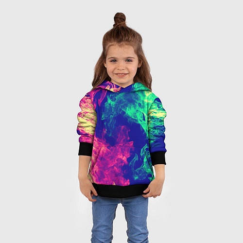Детская толстовка Огненный стиль текстура / 3D-Черный – фото 4