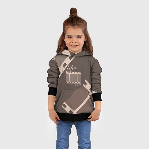 Детская толстовка Фильм - кинопленка / 3D-Черный – фото 4