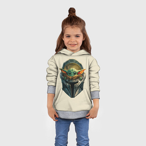 Детская толстовка Малыш Грогу внутри шлема Мандалорец / 3D-Меланж – фото 4