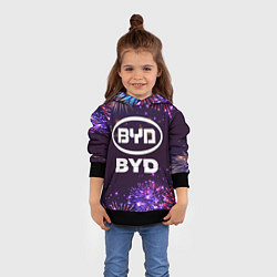 Толстовка-худи детская Праздничный BYD, цвет: 3D-черный — фото 2