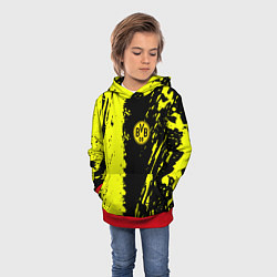 Толстовка-худи детская Borussia краски текстура, цвет: 3D-красный — фото 2