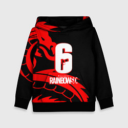 Толстовка-худи детская Rainbow six dragon fire logo, цвет: 3D-черный