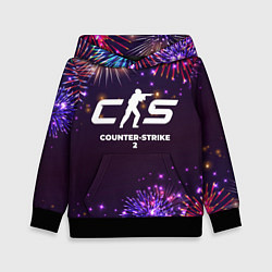 Толстовка-худи детская Праздничный Counter-Strike 2, цвет: 3D-черный