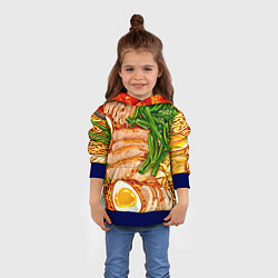 Толстовка-худи детская Суп рамен, цвет: 3D-синий — фото 2