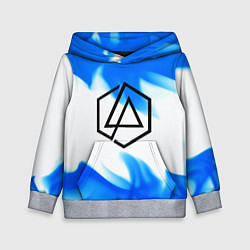 Толстовка-худи детская Linkin park blue flame, цвет: 3D-меланж