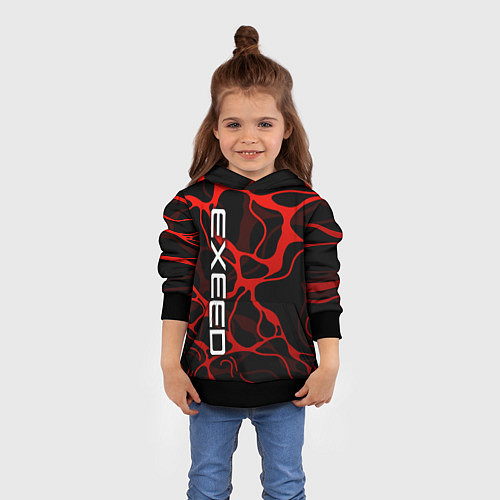 Детская толстовка Exeed - red liquid / 3D-Черный – фото 4