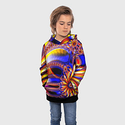 Толстовка-худи детская Психоделика стекло, цвет: 3D-черный — фото 2
