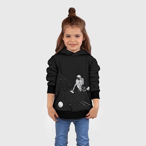 Детская толстовка Космонавт и звезды / 3D-Черный – фото 4