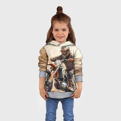 Детская толстовка Эндуро Гонщик / 3D-Меланж – фото 4