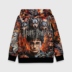 Толстовка-худи детская Гарри Поттер и мифические существа, цвет: 3D-черный