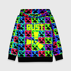 Толстовка-худи детская Minecraft x rust, цвет: 3D-черный