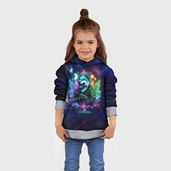 Толстовка-худи детская Counter Strike - neon wolf, цвет: 3D-меланж — фото 2