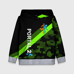 Толстовка-худи детская Portal camo steel geometry, цвет: 3D-меланж