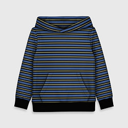 Толстовка-худи детская Тёмно-синий с бежевой полосой, цвет: 3D-черный