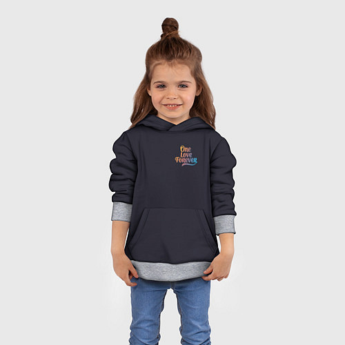 Детская толстовка One love forever / 3D-Меланж – фото 4