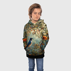 Толстовка-худи детская Ласточка пейзаж, цвет: 3D-черный — фото 2