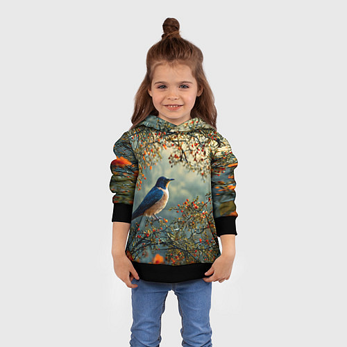 Детская толстовка Ласточка пейзаж / 3D-Черный – фото 4