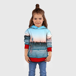 Толстовка-худи детская Смольный собор в Санкт-Петербурге, цвет: 3D-красный — фото 2