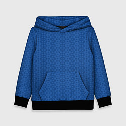 Толстовка-худи детская Синий однотонный с узором, цвет: 3D-черный