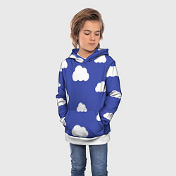 Толстовка-худи детская Легкие облака, цвет: 3D-белый — фото 2
