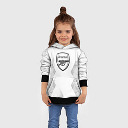 Толстовка-худи детская Arsenal white poly, цвет: 3D-черный — фото 2