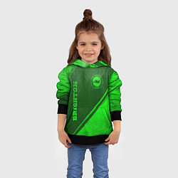 Толстовка-худи детская Brighton - green gradient вертикально, цвет: 3D-черный — фото 2