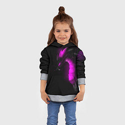 Толстовка-худи детская Дракон неоновый, цвет: 3D-меланж — фото 2