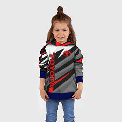 Толстовка-худи детская Toyota - белый и красный, цвет: 3D-синий — фото 2