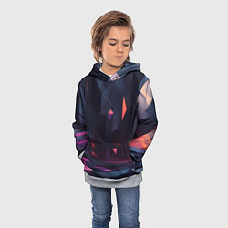 Толстовка-худи детская Абстрактный вихрь, цвет: 3D-меланж — фото 2