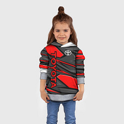 Толстовка-худи детская Toyota - красная абстракция, цвет: 3D-меланж — фото 2